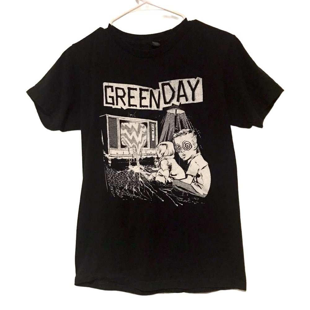 Adult Small Black Green Day Hypnotized Kids TV Punk Rock Band Tee T Shirt